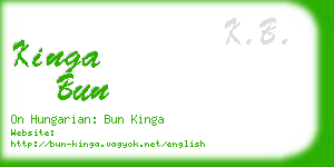 kinga bun business card